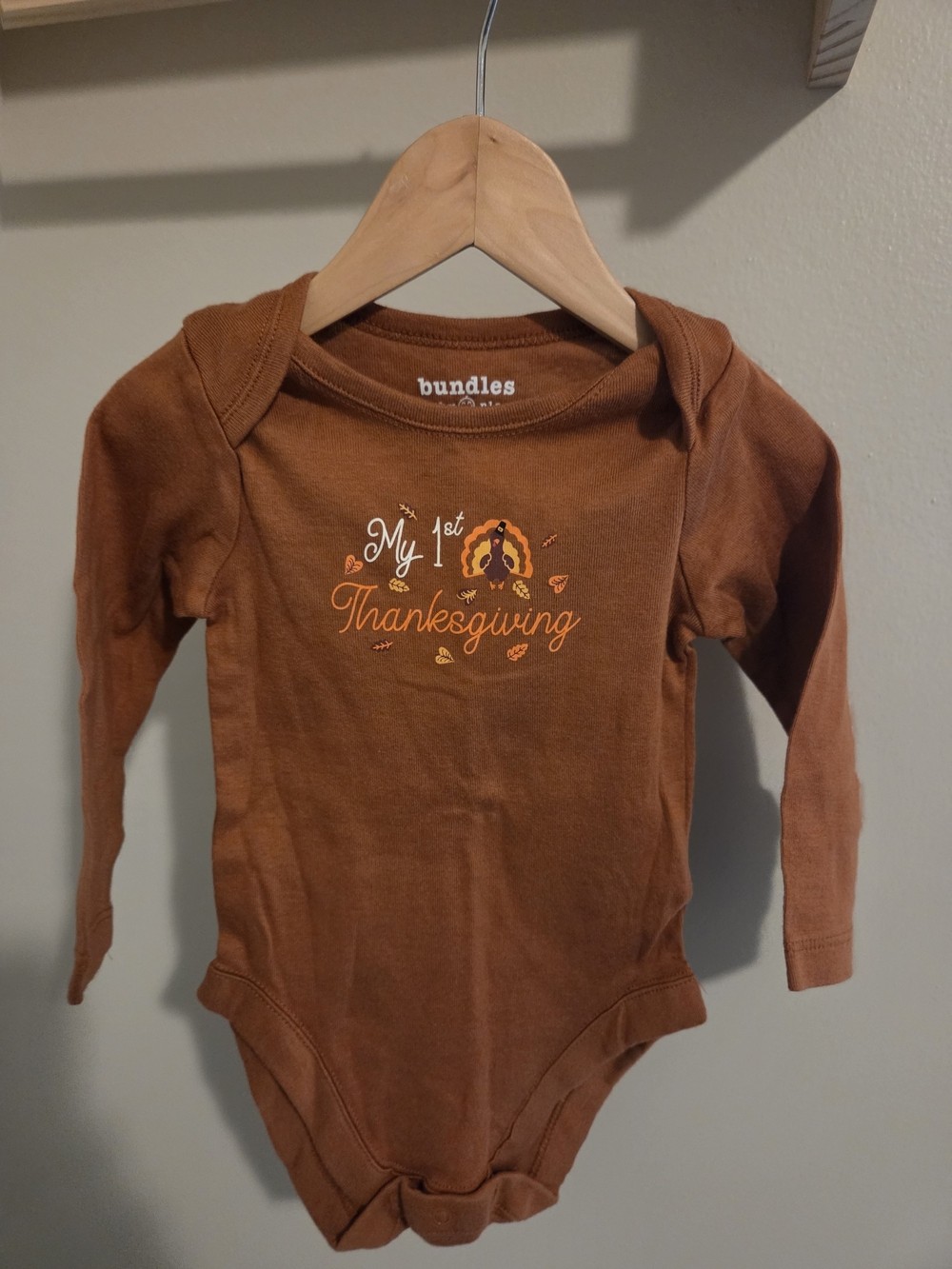 Brown "My 1st Thanksgiving" Baby One-Piece